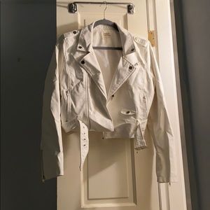 White Faux Leather Jacket